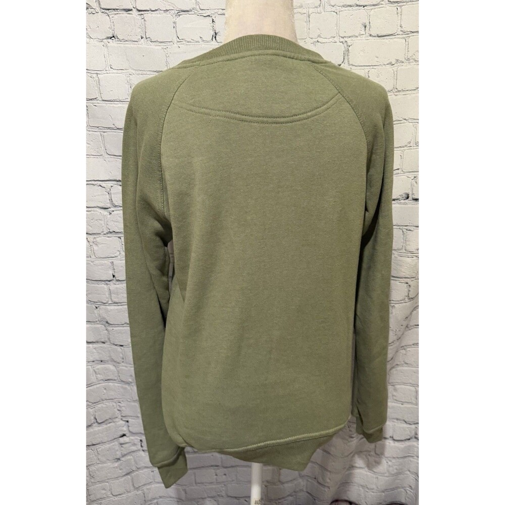 Valani Long Lake Graphic Sweatshirt Retro Green Crew Neck Fleece Pullover Small - Picture 4 of 6